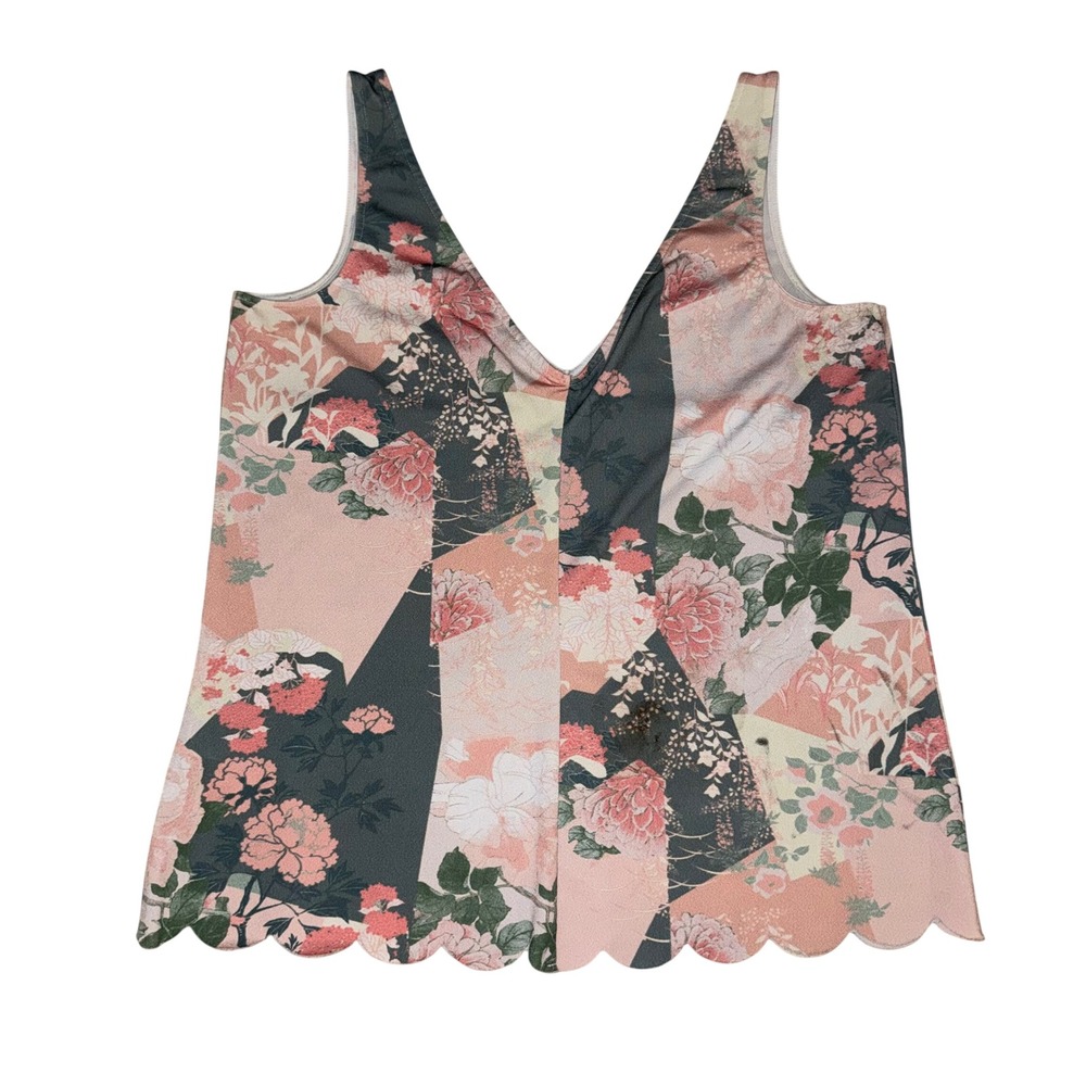 Dorothy Perkins Floral Patchwork V Neck Tank Top Women‎ US 6 Euro 38 UK 10